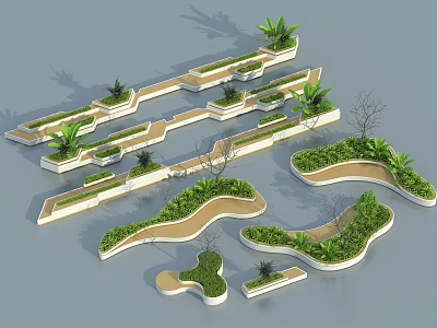 Modern Comfortable Outdoor Chair Design With Natural Wood Frame And Green Plants In Garden 3d model