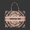 Christian Dior Stylish Pink Black Tie Dye Handbag with Dual Handles