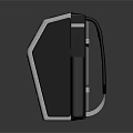 Modern Black And White Electronic Speaker With Yellow Play Button And Grid Texture