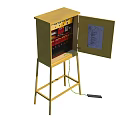 Industrial Control Cabinet With Stand Open Door And Internal Components Pedal Switch 3d model