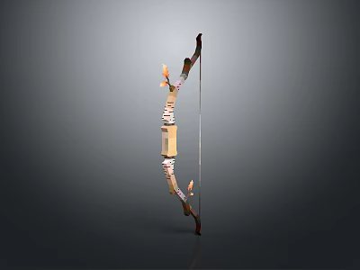 Plant Crafted Wooden Bow Decorative Art Installation With Natural Design Elements 3d model