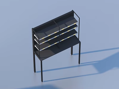 Sturdy Black Multi tier Storage Shelf For Home Living Essentials Organization 3d model