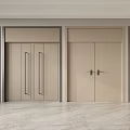 Modern Wooden Swing Doors With Minimalist Design Neutral Tone And Sleek Frames Interior