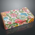 Colorful Floral Pattern Decorative Storage Box With Vibrant Flower Designs For Home Use