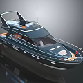 Sleek Modern Yacht Exterior Design With Upper Deck And Details 3d model