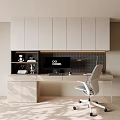 Modern desk bookcase one 3d model