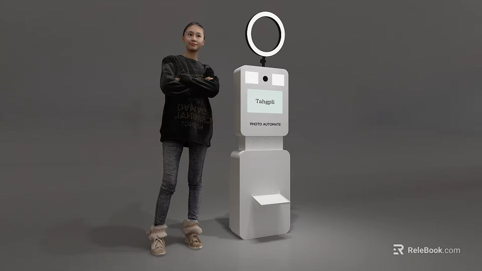 Smart Interactive Machine With Screen Display Hi there MEET AIDA And User Interaction 3d model