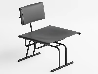 Black Leisure Chair With Sleek Design And Metal Frame For Modern Spaces 3d model