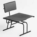 Black Leisure Chair With Sleek Design And Metal Frame For Modern Spaces