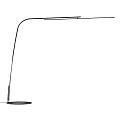 Modern Floor Lamp With Curved Pole Circular Base And Slim Light Head 3d model