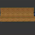 Wooden Bench with Orange Wood Grain Surface and Metal Armrests Legs Design