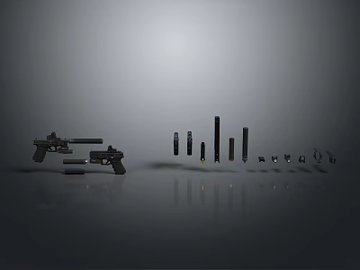 pistol semi-automatic pistol automatic pistol modern weapon hot weapon hot weapon gun military 3d model