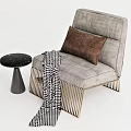 Modern Single Sofa Casual Sofa Leather Fabric Sofa 3d model