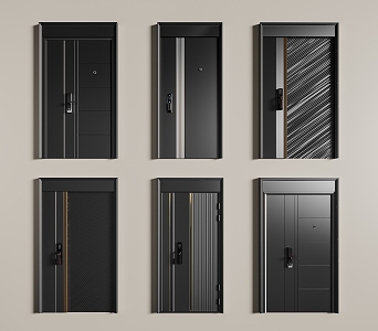 Modern entry door security door 3d model