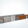 Traditional Chinese Scenic Wall Design With Relief Carvings Wooden Panels And Lattice