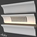 White Curved Decorative Molding Components With Hollowed Stripe Illuminated Design
