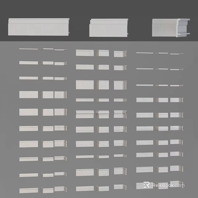 Various Corner Trim Designs In Different Sizes For Home Decoration Applications 3d model