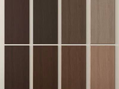 Various Wood Tone Wall Panels With Natural Grain And Different Colors 3d model