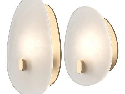Modern Wall Sconces Pair With Brass Frame And Frosted Glass Shade Design 3d model