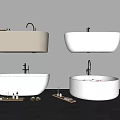 Modern Freestanding Wall Mounted Round Bathtubs With Pink Petals Bath Tray And Slippers