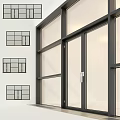 Modern Casement Windows With Black Frame Transparent Glass On White Building Exterior