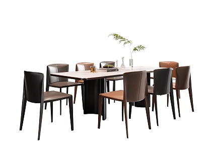 Modern Dining Table and Chair 3d model