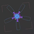 Modern Stylish Ceiling Fan With White And Brown Blades And Metal Frame Design