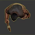 Prehistoric Caveman Character With Spear Ragged Clothing And Muscular Build