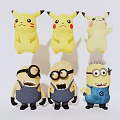 Adorable Collectible Pikachu and Minions Dolls with Various Poses and Expressions