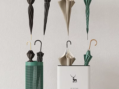 Stylish Umbrellas And Creative Umbrella Stands For Home 3d model