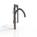 Vintage Hand Water Pump With Cast Iron Body Curved Spout And Handle Lever