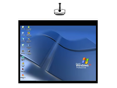 Projection Monitoring System with Projector Displaying Windows Desktop on Screen for Real-time Surveillance 3d model