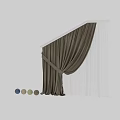 Elegant Striped Curtains With Beige And White Textured Fabric Tied Back For Modern Home