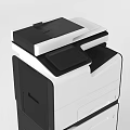 Office Electronics Multifunction Printers with Modern Black White Design and Drawer Stands 3d model