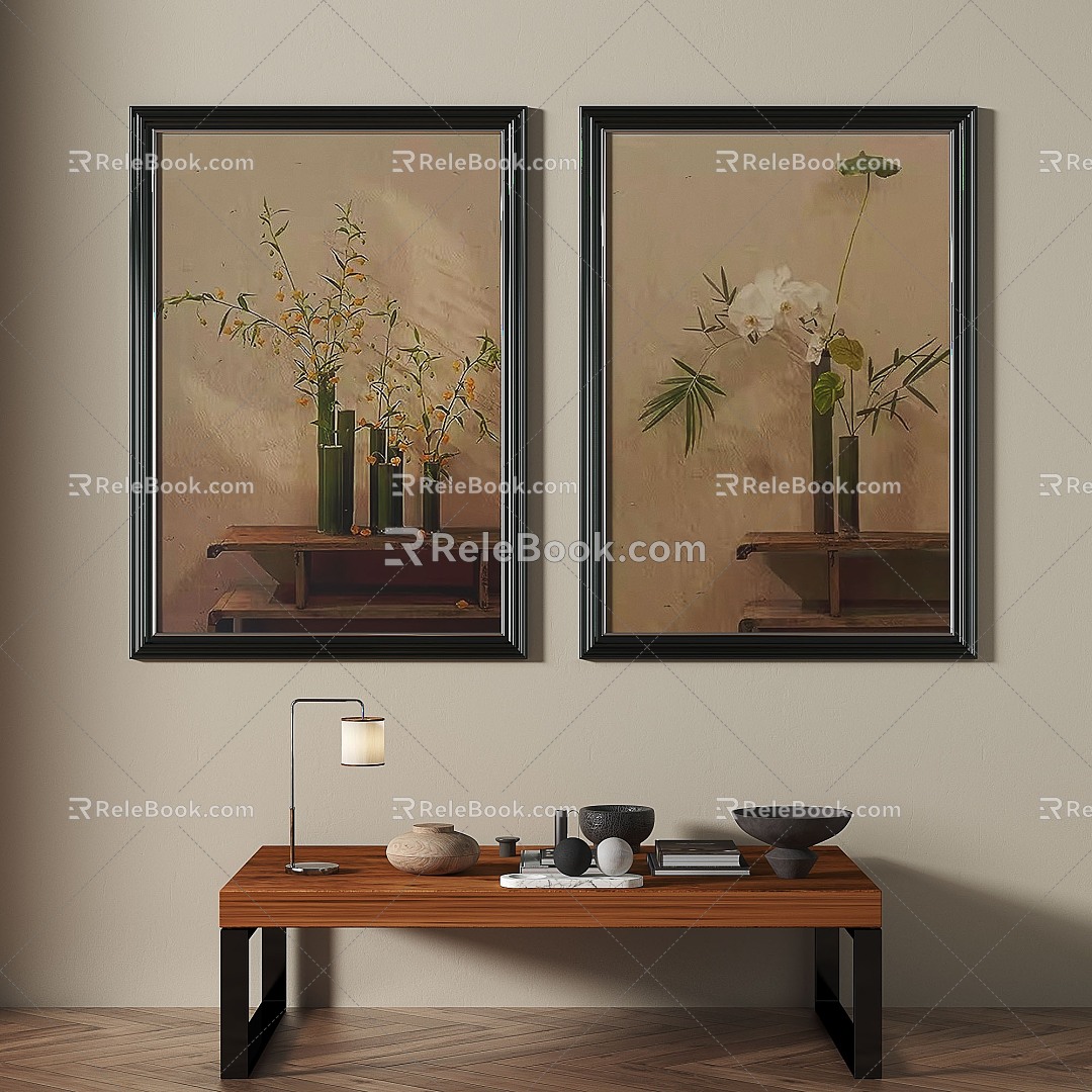 French retro decorative painting 3d model