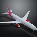White Airplane Model With Red Tail and Red Engines On Black Background 3d model