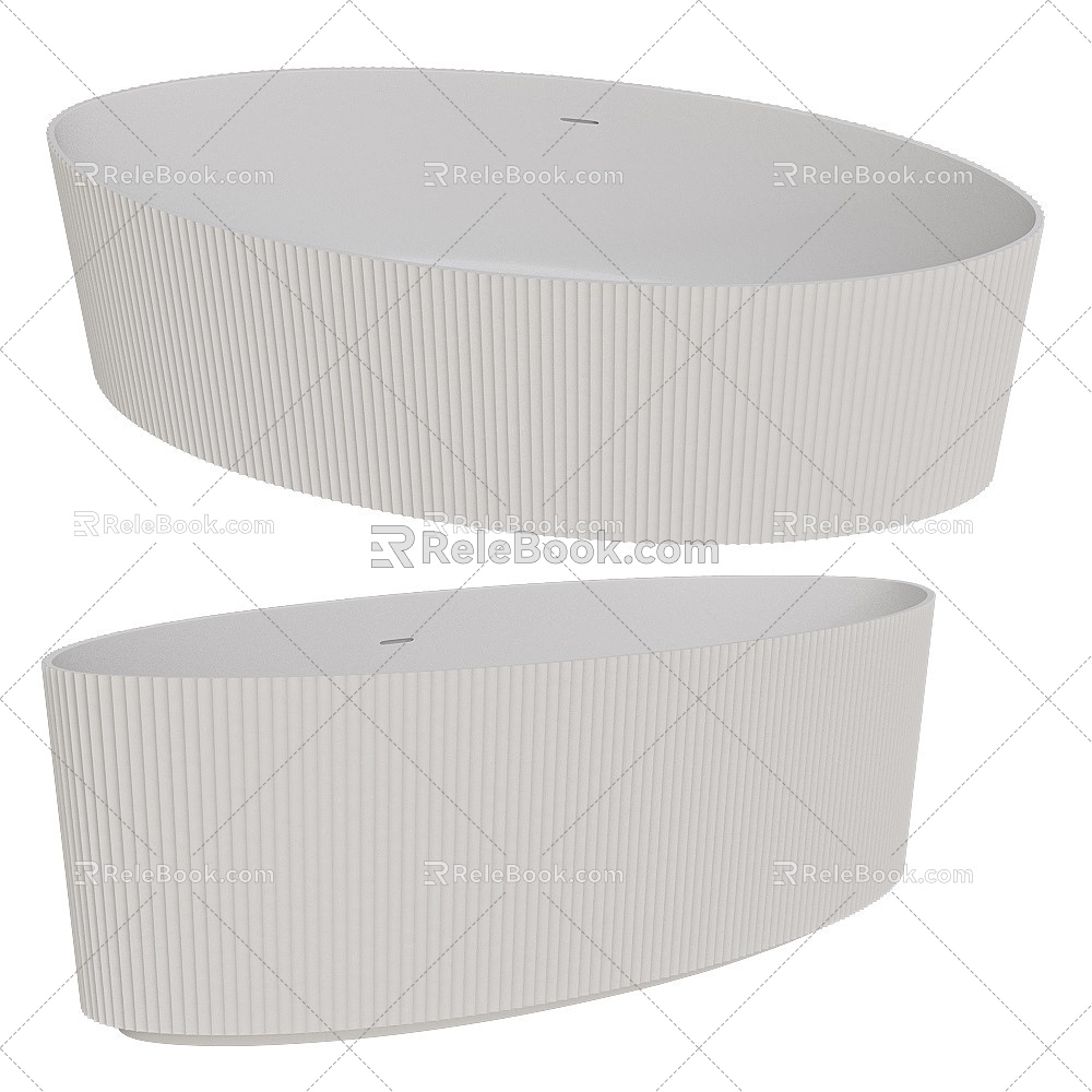 Modern Oval Bathtub 18w 3d model