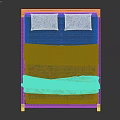 Modern Wooden Double Bed With White Pillows And Light Purple Bedding