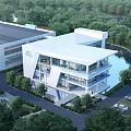 Factory building 3d model