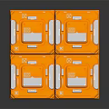 Orange Industrial Equipment Trays With Square Compartments And White Components