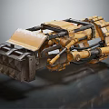 Yellow Industrial Functional Vehicle Equipped With Heavy Duty Hydraulic Grapple Bucket