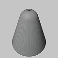 Blue Cone Shaped Object With Water Ripple Texture Against Gray Background
