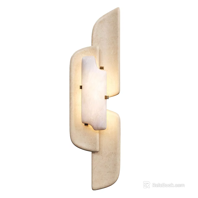 Modern Wall Sconce With Ceramic Frame And Fabric Shade For Interior Lighting 3d model 