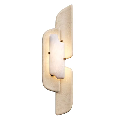 Modern Wall Sconce With Ceramic Frame And Fabric Shade For Interior Lighting 3d model