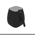 Philips Black Air Fryer Modern Kitchen Appliance With Control Knob And Colorful Buttons