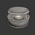 Gray Round Multi layer Metal Equipment With Central Circular Component
