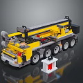 Lego Yellow Crane Truck Trailer Model With Detailed Design And Wheels