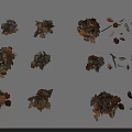 Natural Garden Decor Pieces With Various Dried Leaves Twigs Shapes and Colors
