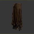 Elegant Long Brown Pleated Dress With Flowy Design And Soft Fabric