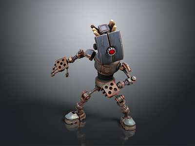 Robot Assistant Small Robot Butler Robot Butler Figure Game Figure 3d model